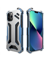 Metal Case for iPhone 13 Pro Max, Gundam Aluminum Metal Shock Proof Frame Bumper Double Color Oxidation Aluminum Metal Case Cover for iPhone 13 Pro Max 6.7 inch 2021