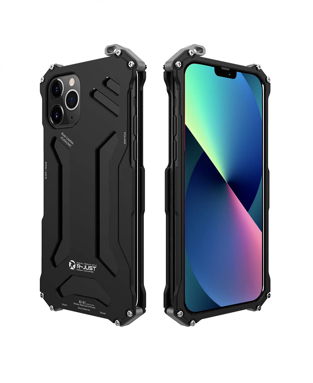 Metal Case for iPhone 13,Gundam Aluminum Metal Shock Proof Frame Bumper Double Color Oxidation Aluminum Metal Case Cover for iPhone 13 6.1 inch 2021