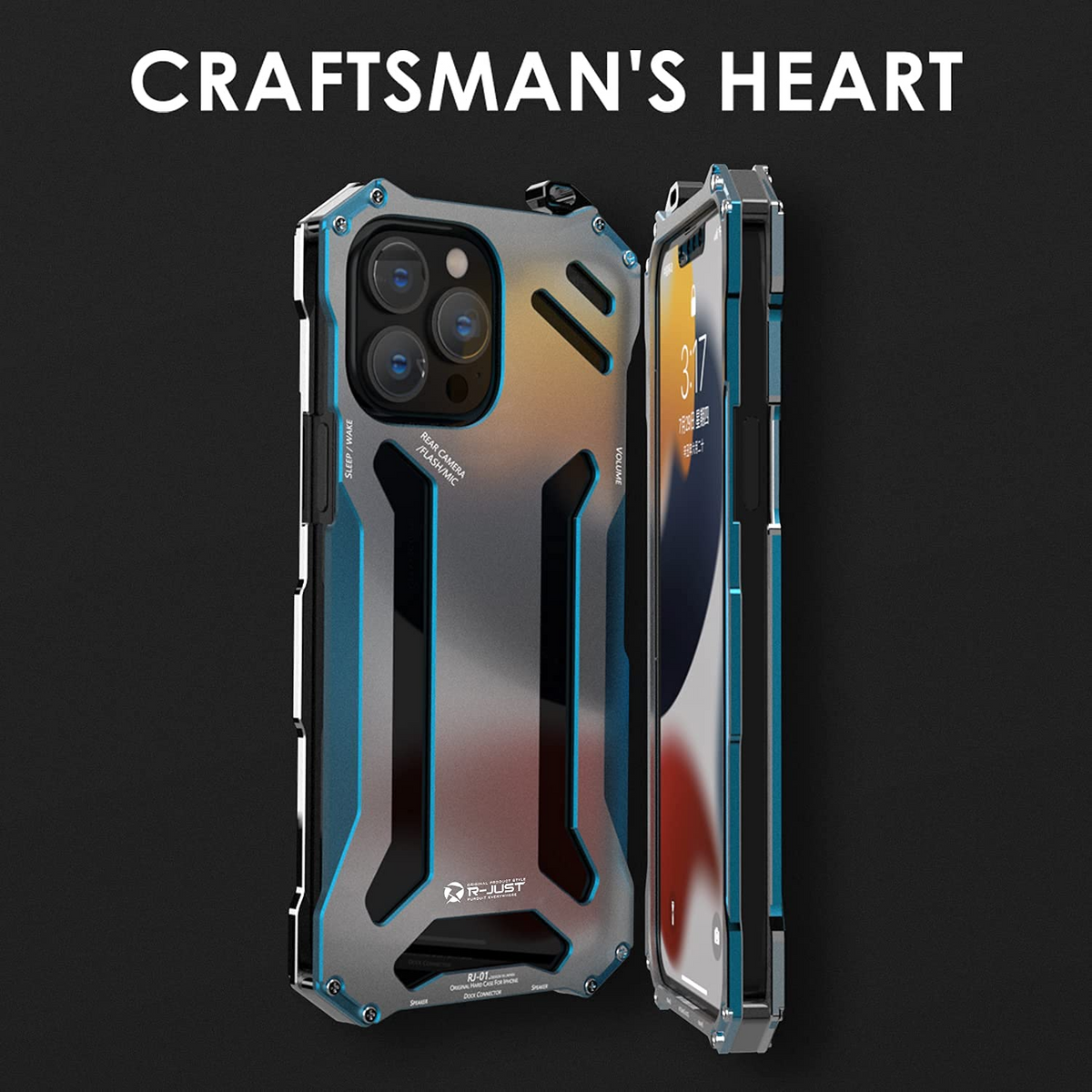 Metal Case for iPhone 13,Gundam Aluminum Metal Shock Proof Frame Bumper Double Color Oxidation Aluminum Metal Case Cover for iPhone 13 6.1 inch 2021