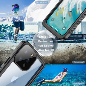 Compatible with iPhone 13 Pro Max Case Waterproof, Built in Screen Protector Full Body Rugged Heavy Duty Protection Anti-Scratch Shockproof Protective Case for iPhone 13 Pro Max 6.7 inch Black