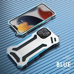 Metal Case for iPhone 13 Pro Max, Gundam Aluminum Metal Shock Proof Frame Bumper Double Color Oxidation Aluminum Metal Case Cover for iPhone 13 Pro Max 6.7 inch 2021